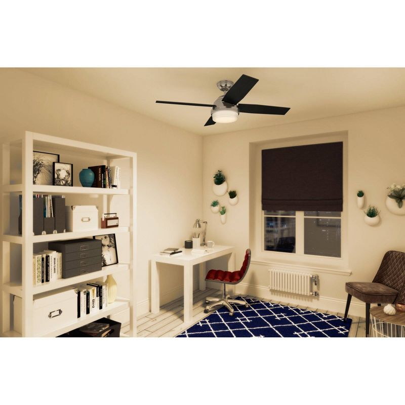 52" LED Dempsey Ceiling Fan with Remote (Includes Tunable Energy Efficient Light) Nickel - Hunter
