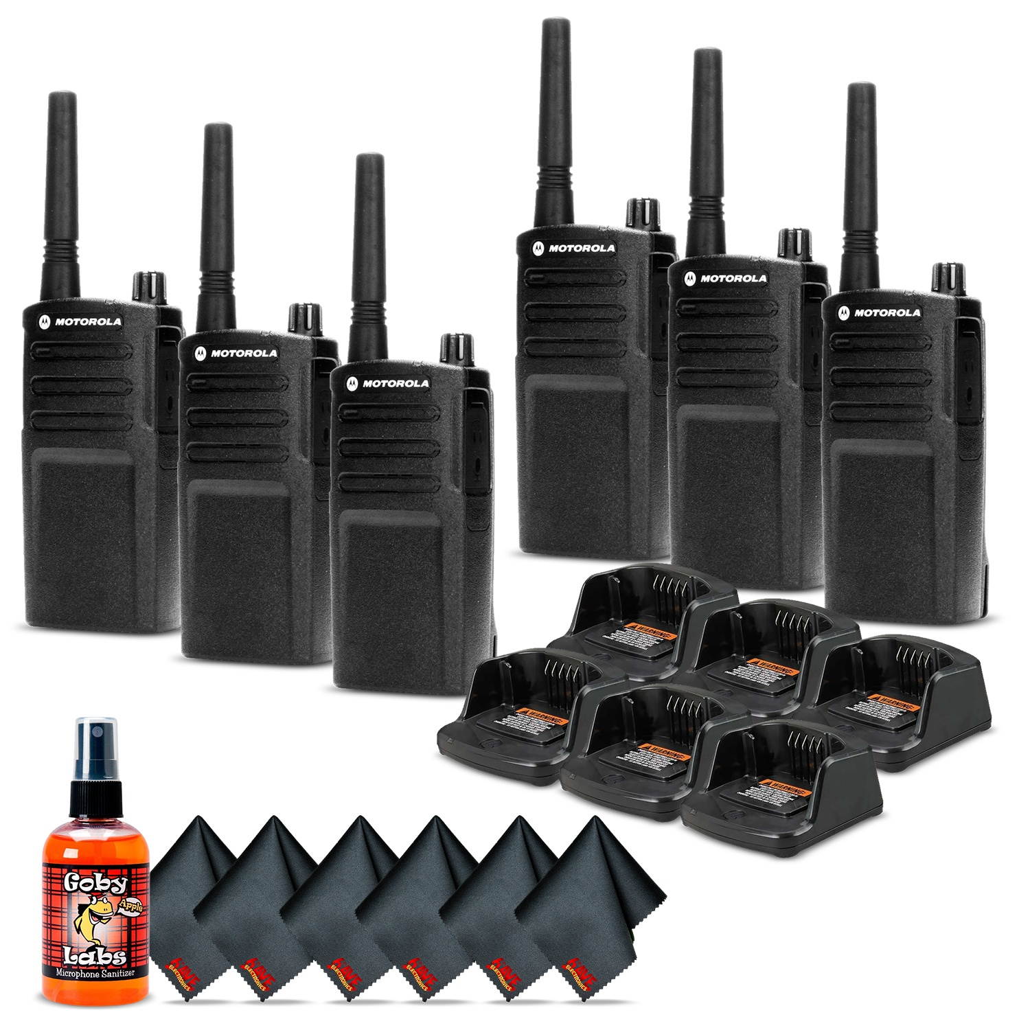 6 x Motorola RMU2040 On-Site 2-Way Radio (RMU2040) - 6 Pack Bundle
