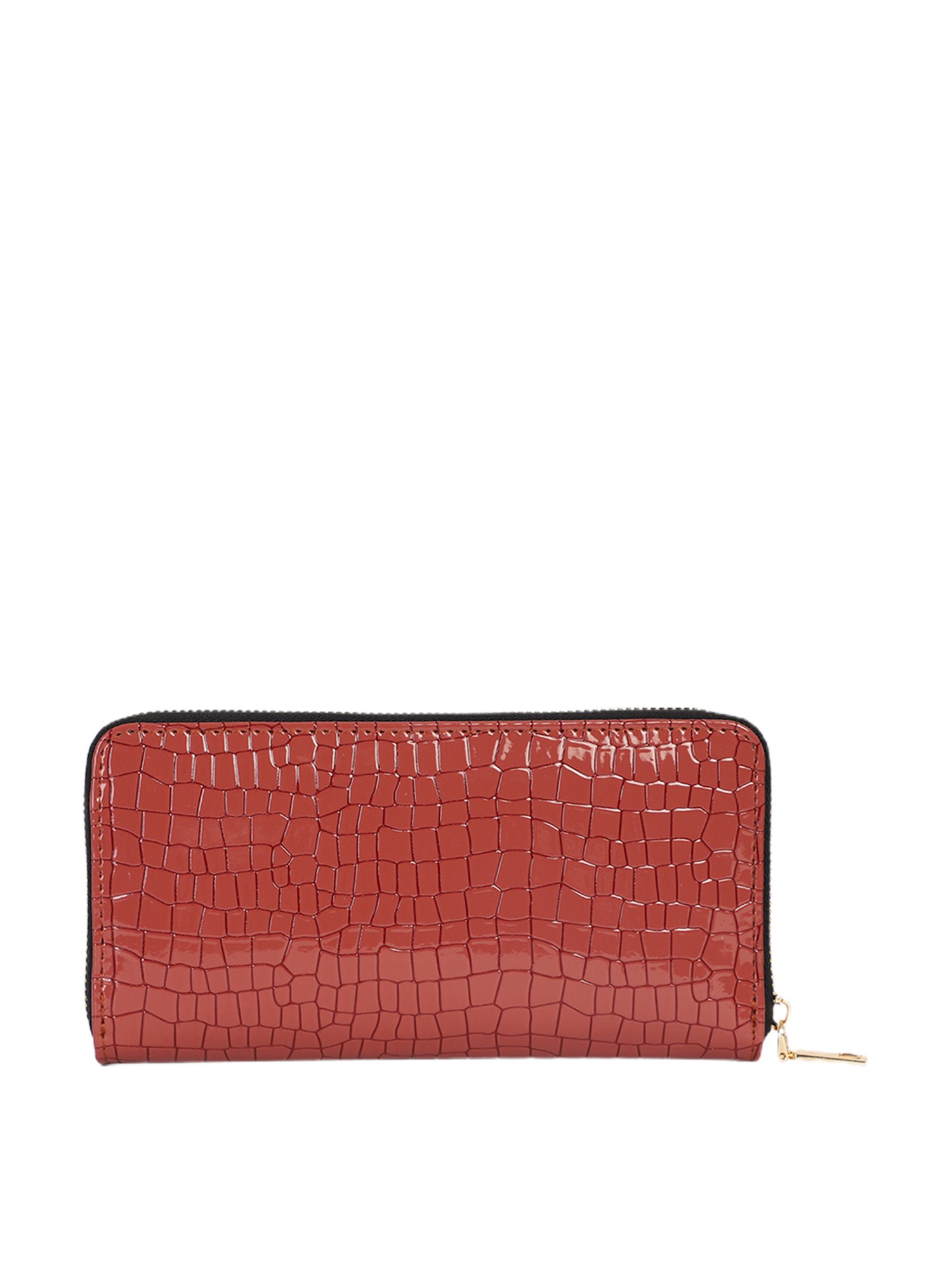 Bagsy Malone Red Textured Zip Around Wallet for Women