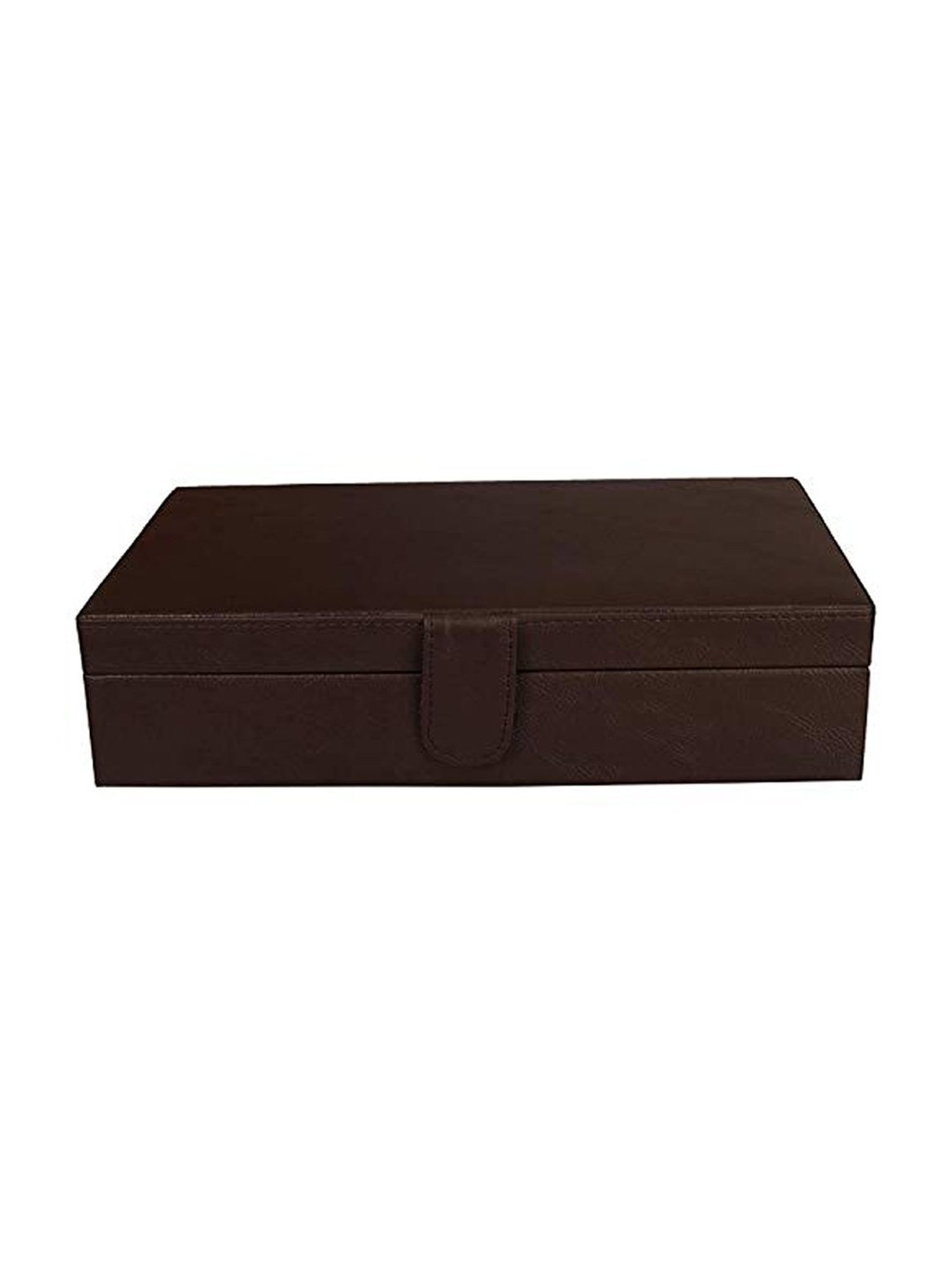 Leather World Brown Watch Box Holder Organizer Case in 10 Slots