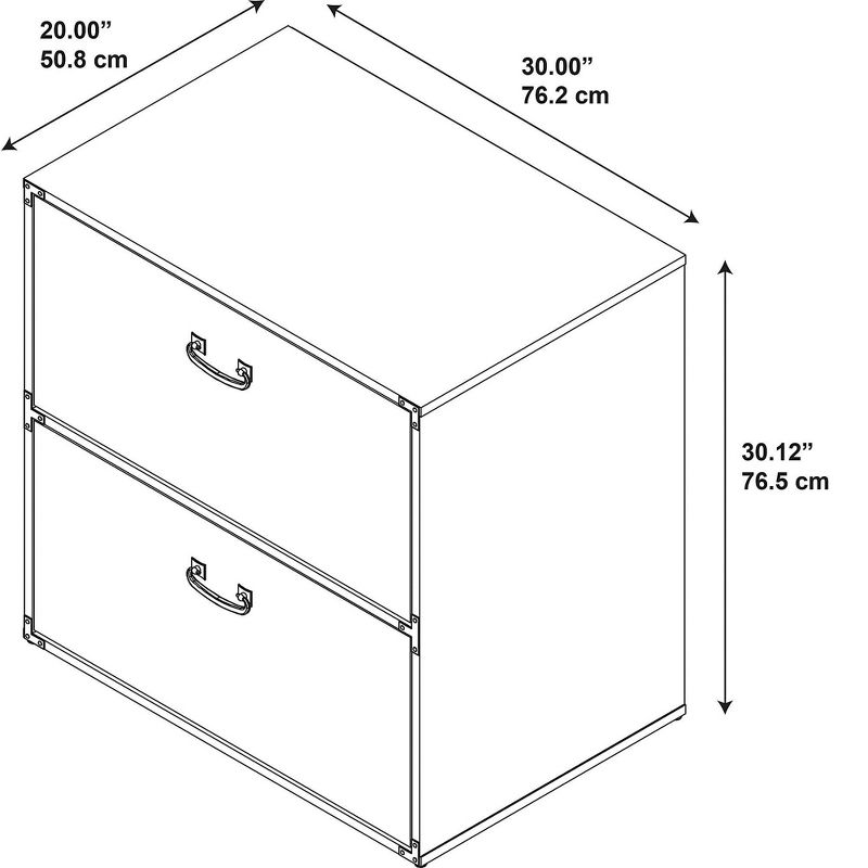 Kathy Ireland Office 2 Drawer Ironworks File Cabinet Cherry - Bush Furniture
