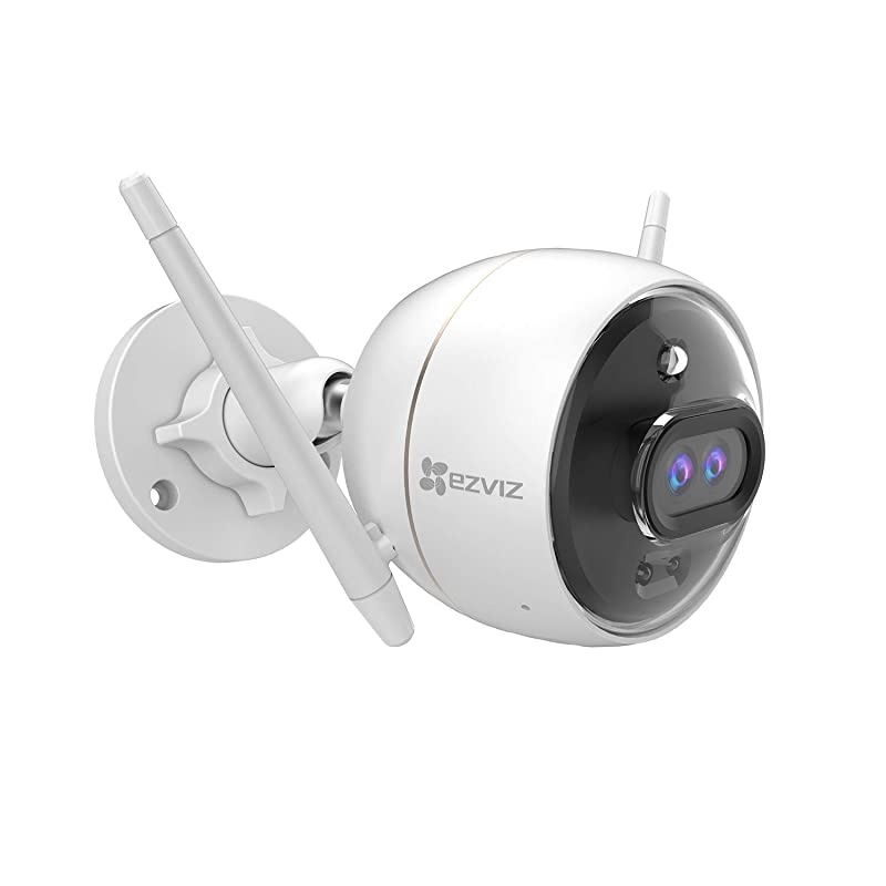 Outdoor Security Camera Dual Lens 1080P, Excellent Color Night Vision, Active Light & Siren Alarm with PIR Motion Detection, Weather Proof, Two-way Talk, the First Dual Lens Security Camera(C3X)