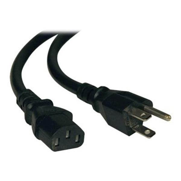 Unirise Model PWCD-515PC13-10A-06F-BLK 6 ft. Black Desktop/ Monitor/ TV Power Cord, 5/15P-C13, SVT, 10amp, 125V