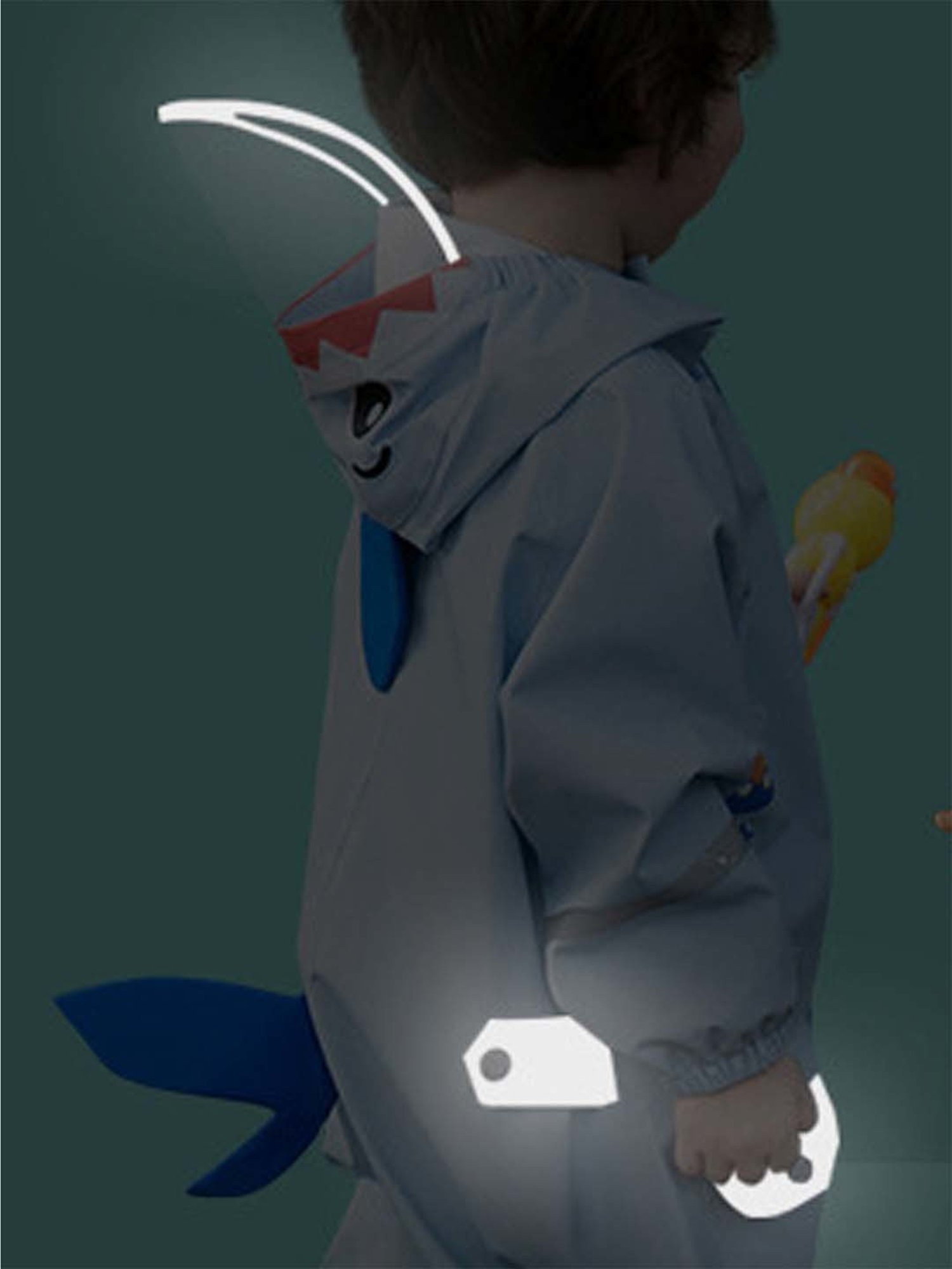 Little Surprise Box Kids Blue Printed Full Sleeves Raincoat