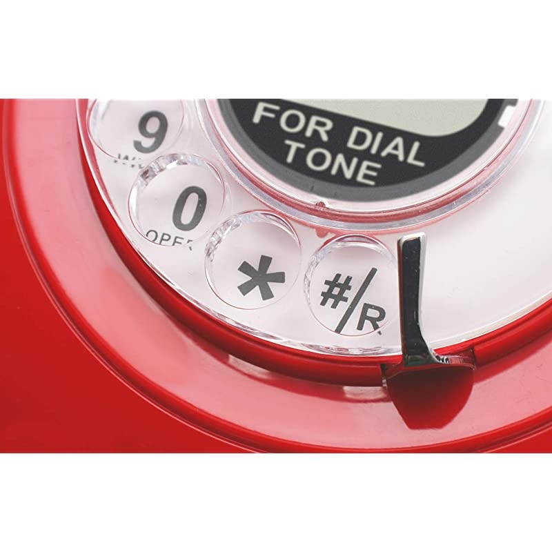 60s Cable with Classic United States Rotary Dial Inlay: Designer Retro Phone/Rotary Dial Telephone/Retro Style Phone/Vintage Telephone/Classic Desk Phone with Rotary Dialler (Black)