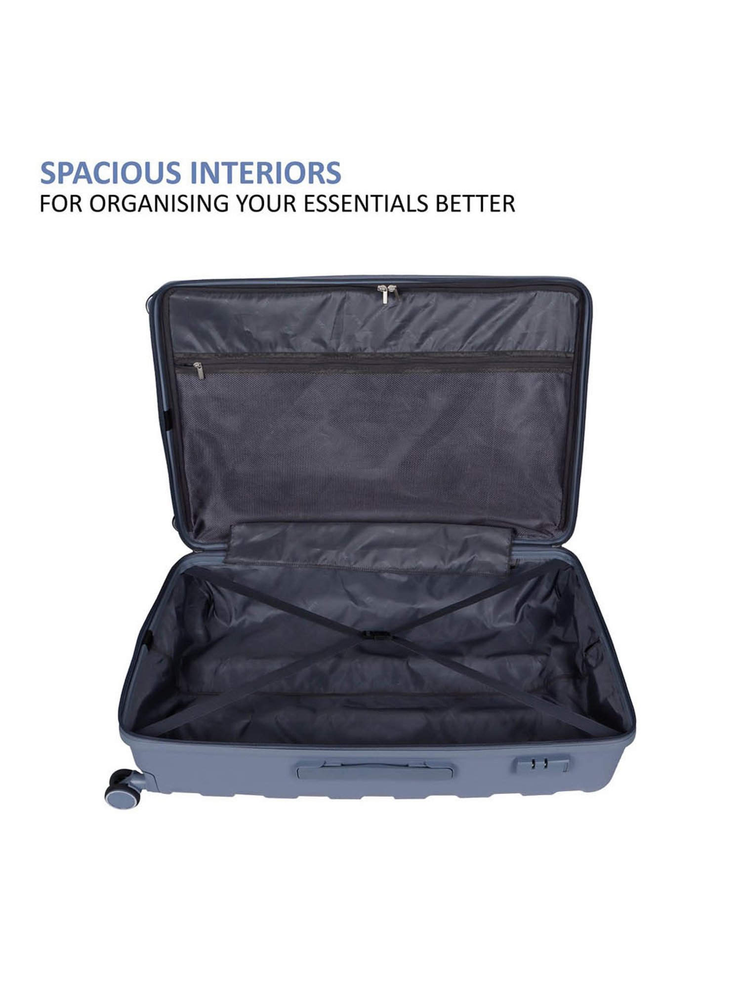 Priority Grey 4 Wheels Medium Hard Cabin Trolley Bag 43.18 cm