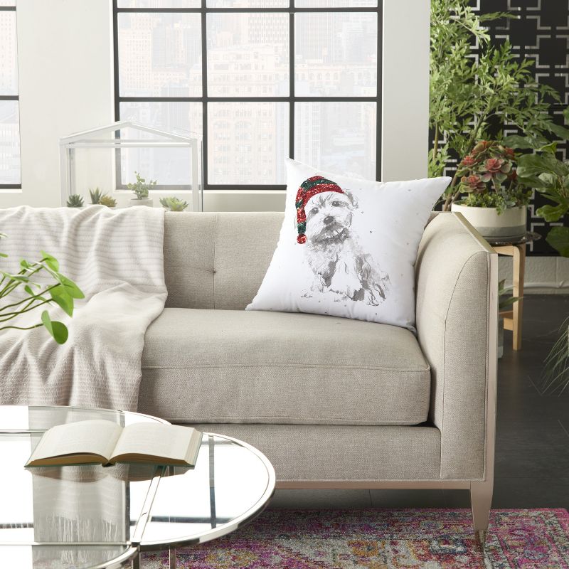 Nourison Home For The Holiday Dog 18" x 18"