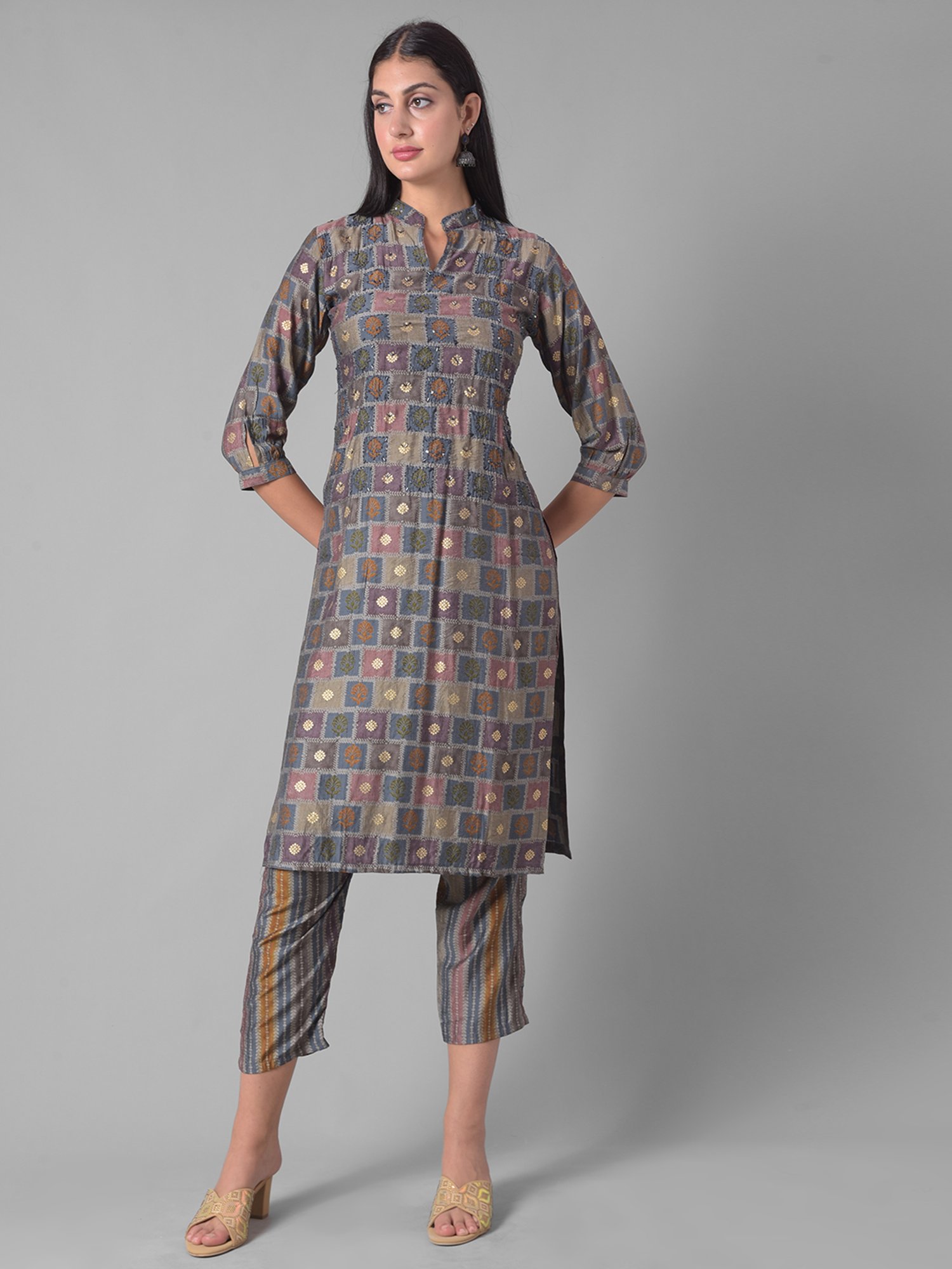 Dollar Missy Blue Embellished Kurta With Pants