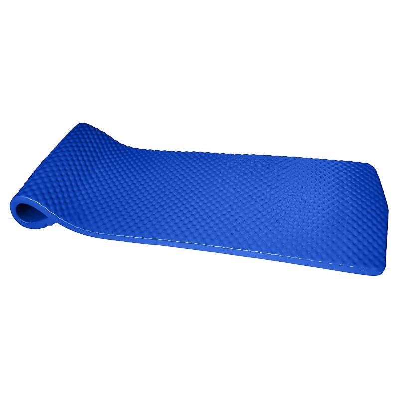 Vos 72 Inch Soft Wavy Foam Durable Long Lasting UV Chlorine Resistant Water Float Lounger Raft for Lakes, Rivers, and Swimming Pool, Capri Blue