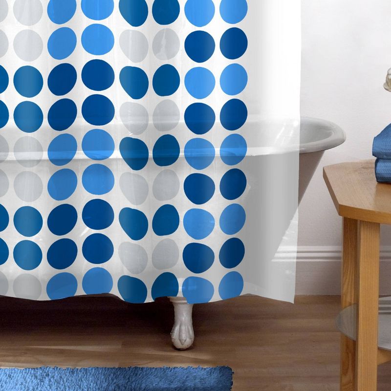 13pc Trina Dot PEVA Shower Curtain and Rings Set - Zenna Home