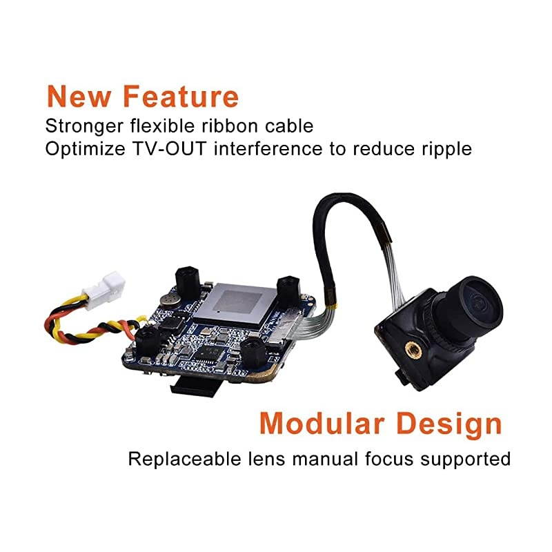 Split 3 Nano FPV Camera FOV 165 Degree DC 520V M12 Lens 1080P HD Recording WDR NTSC PAL Switchable for FPV Racing Drone Black