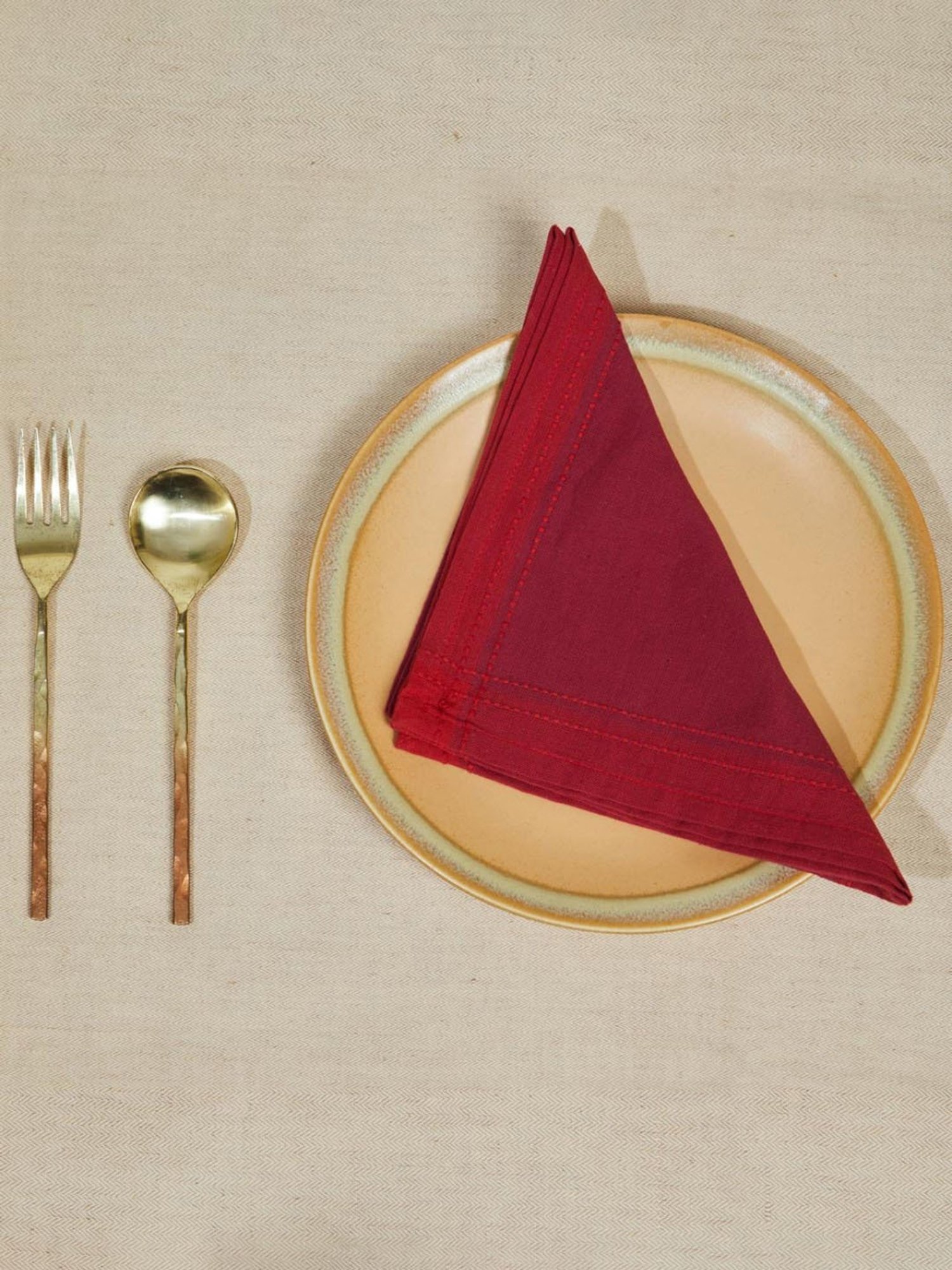 Fabindia Fuschia Cotton 92 TC 125 GSM Tanka Napkin - Set of 6