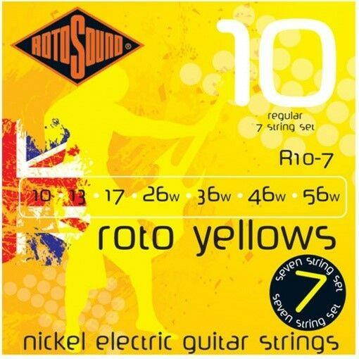 NEW - Rotosound R10-7 Roto Yellows 7-String Electric Guitar Strings