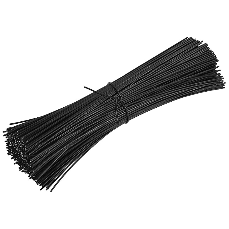 Metallic Twist Ties 150mmx1mm Plastic Black Cable Cord Ties 500pcs