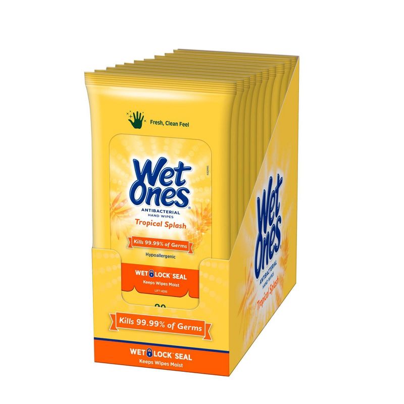 Wet Ones Antibacterial Hand Wipes Travel Pack - Tropical Splash - 20ct