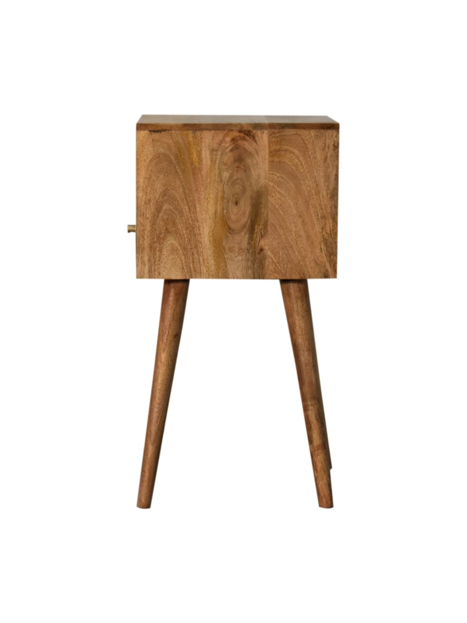 Artisan Furniture Solid Brown Mango Wood Side Table Sky Blue Finish