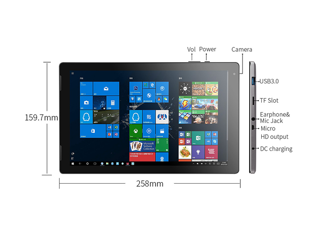 Jumper EZpad 7 Tablet 10.1 inch IPS Screen 4GB RAM 128GB Win10 Intel X5-Z8350 Quad Core 1920x1200 FHD+