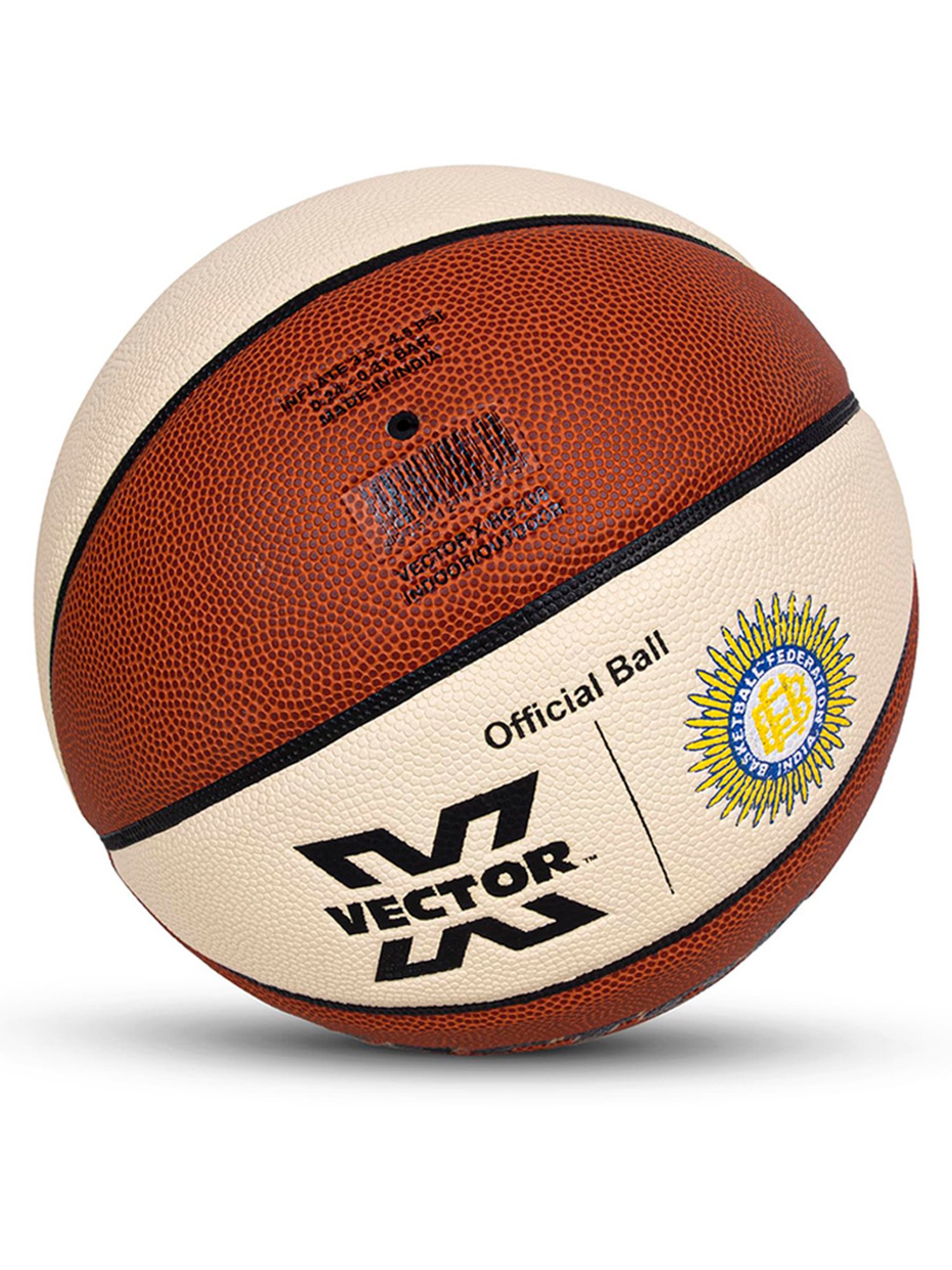 Vector X HG-100 Federation of India FIBA Level 1 Approved Premium Basketball (Brown & Cream) Size -7