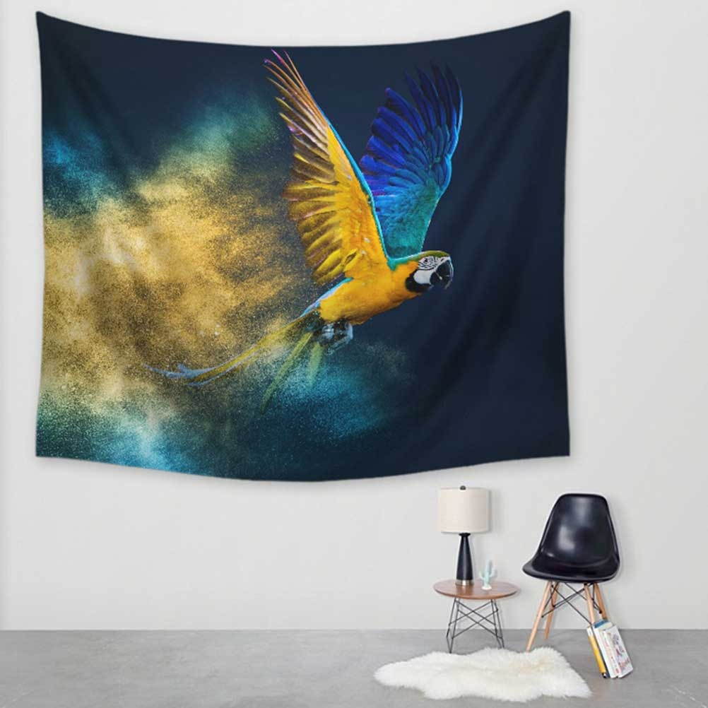 1PC 150x130cm Bird Pattern Tapestry Parrot Digital Wall Hanging Polyester Backdrop Decor for Home (Pattern 1)