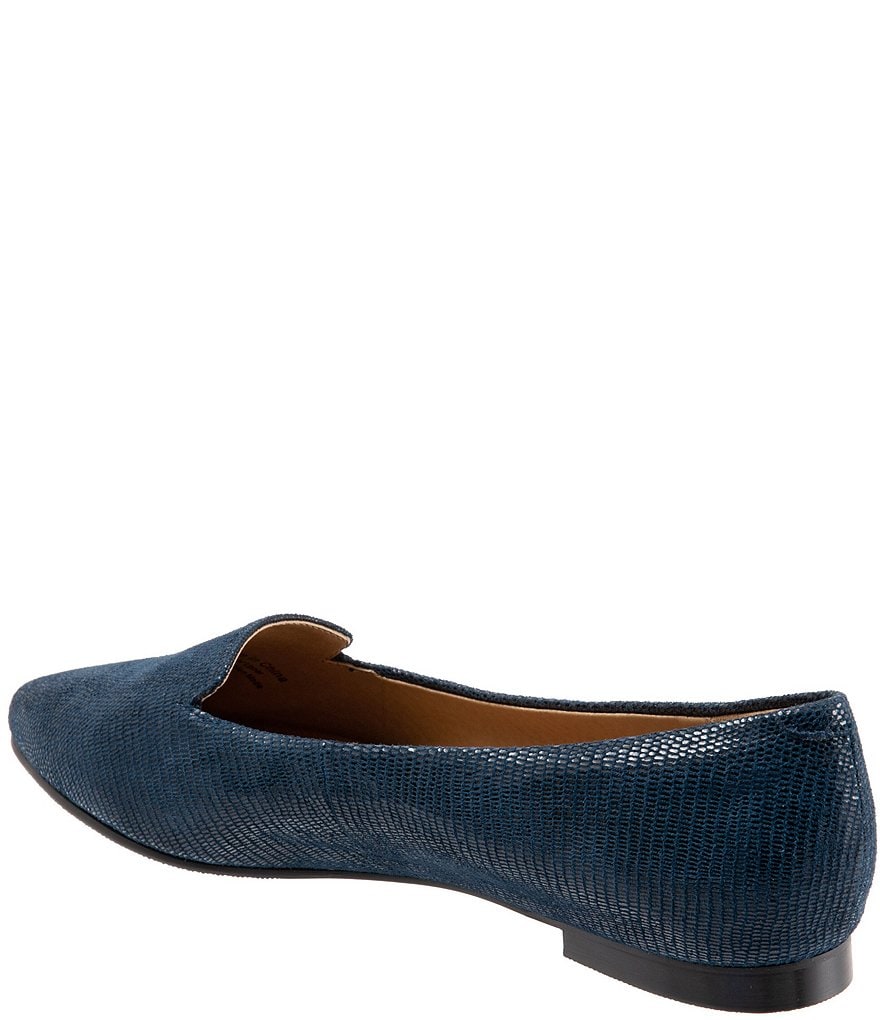 Trotters Harlow Lizard Patent Suede Leather Slip-Ons