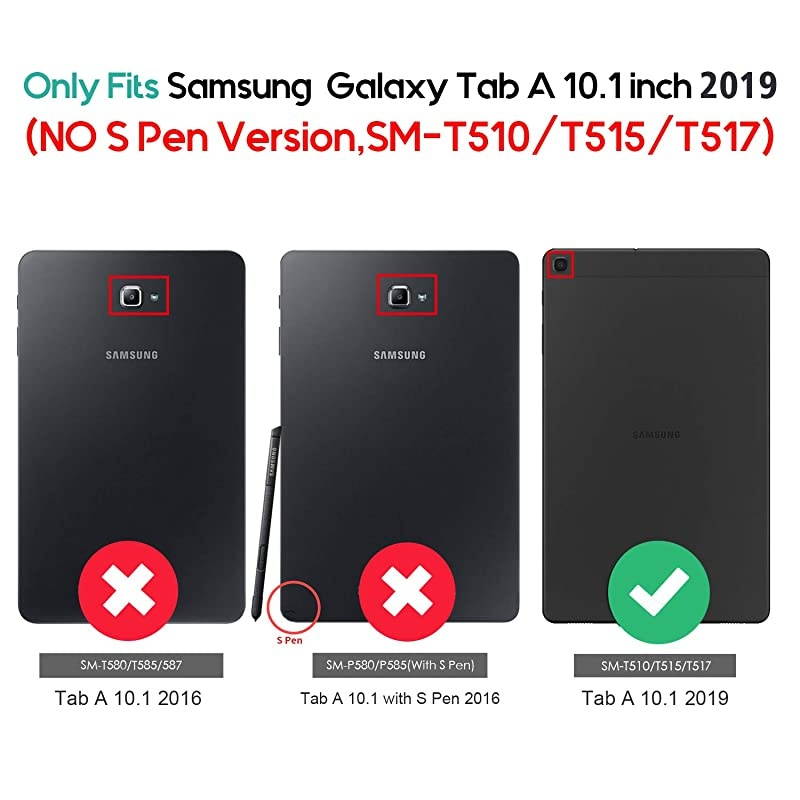 Galaxy Tab A 101 Case 2019 Model T510 T515 T517 Stand Folio Case Cover for Galaxy Tab A 101 Inch 2019 Tablet SMT510 SMT515 SMT517 Navy