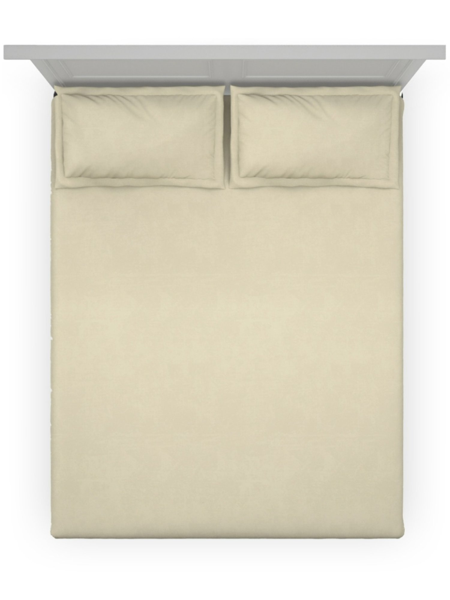 DDecor Solid Beige 180 TC Cotton King Fitted Bed Sheet With 2 Pillow Covers