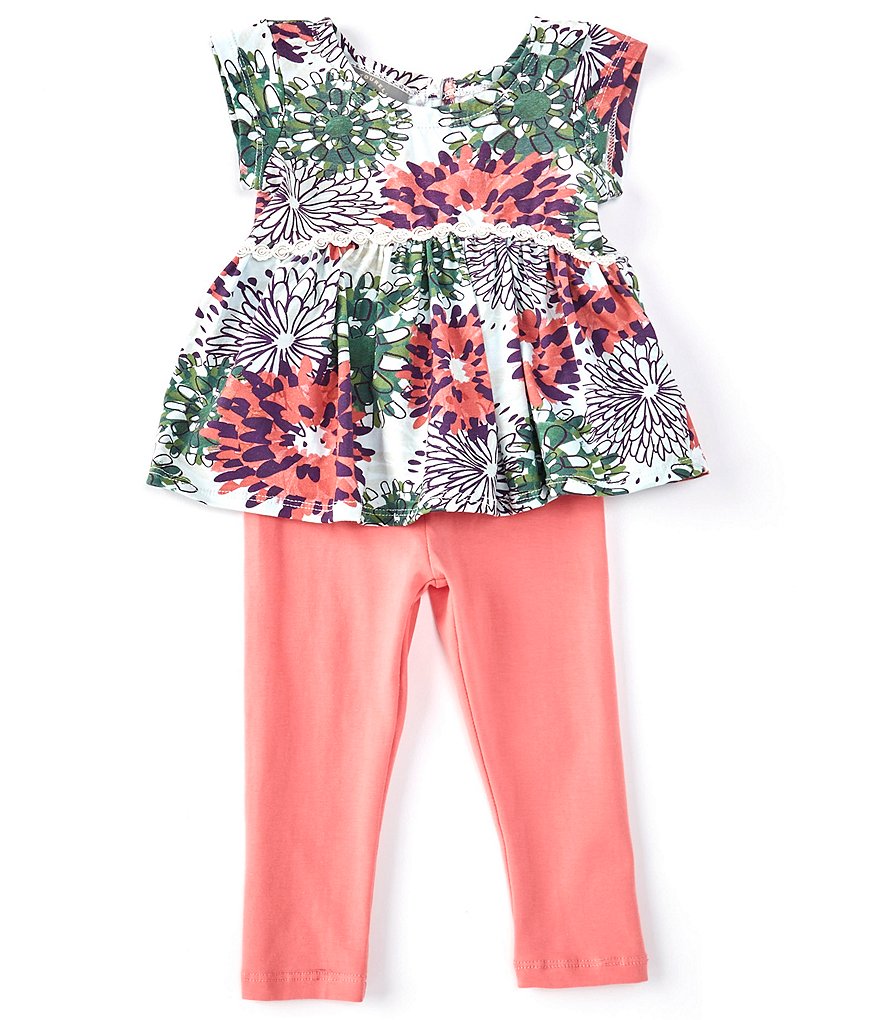 Pippa & Julie Baby Girls Newborn-24 Months Floral Tunic & Leggings Set