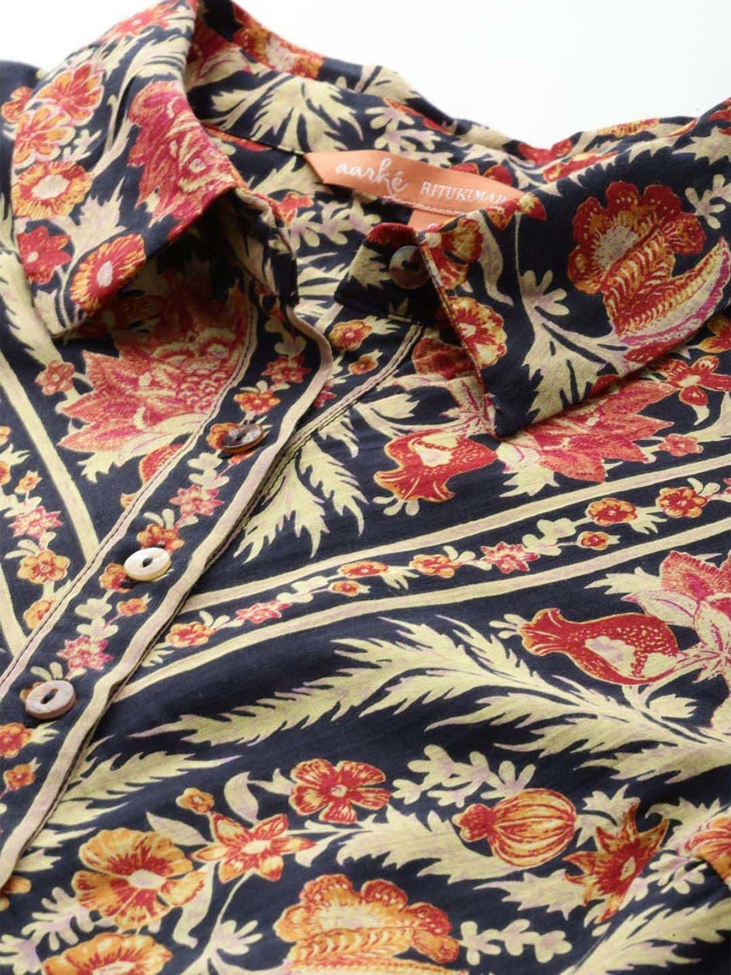 AARKE RITU KUMAR Pink Cotton Printed A-Line Dress