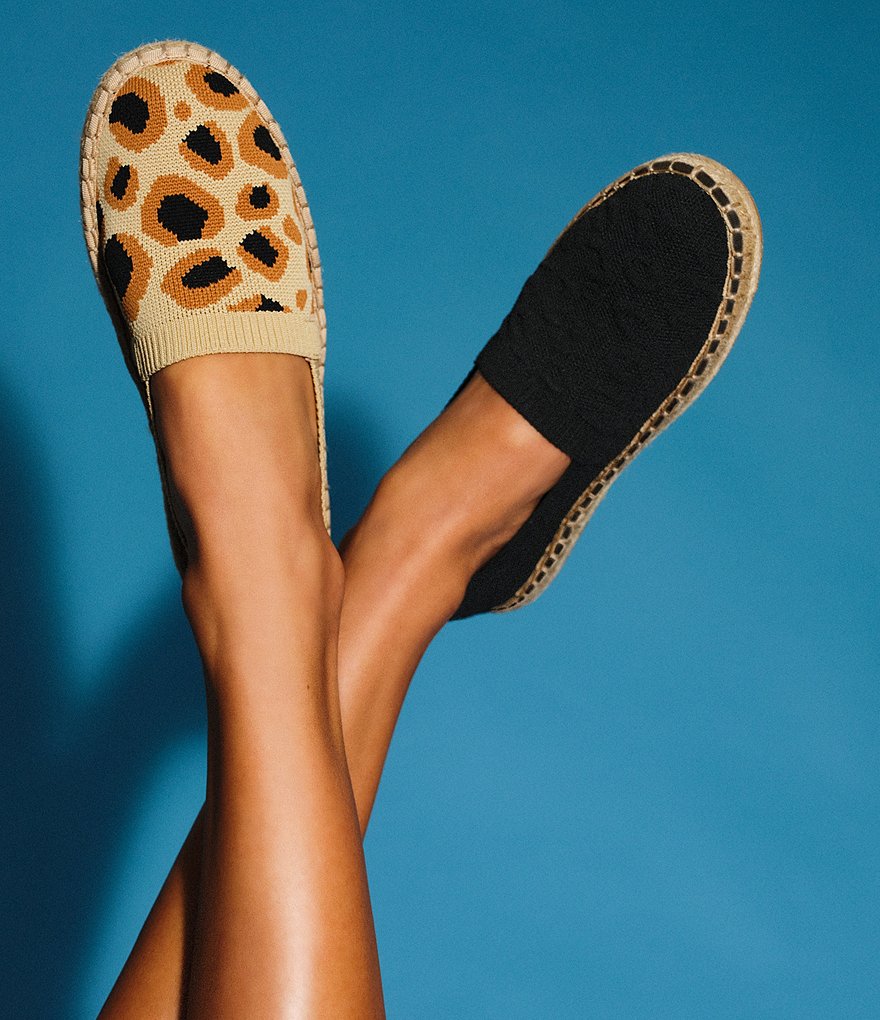 Deltan Hensley Leopard Print Flyknit Espadrille Flats