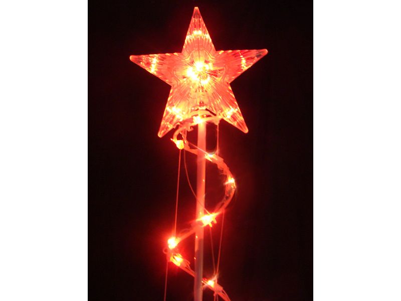 J. Hofert Co 6' Lighted White Spiral Christmas Tree Scuplture Yard Art - Red Lights