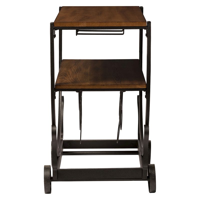 Flash Furniture Castleberry Rustic Wood Grain and Iron Kitchen Serving and Bar Cart