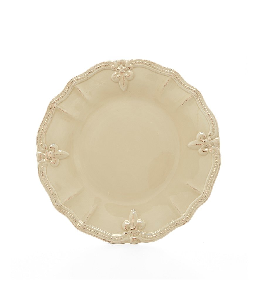 Artimino Beaded Fleur-de-Lis Earthenware Dinner Plate
