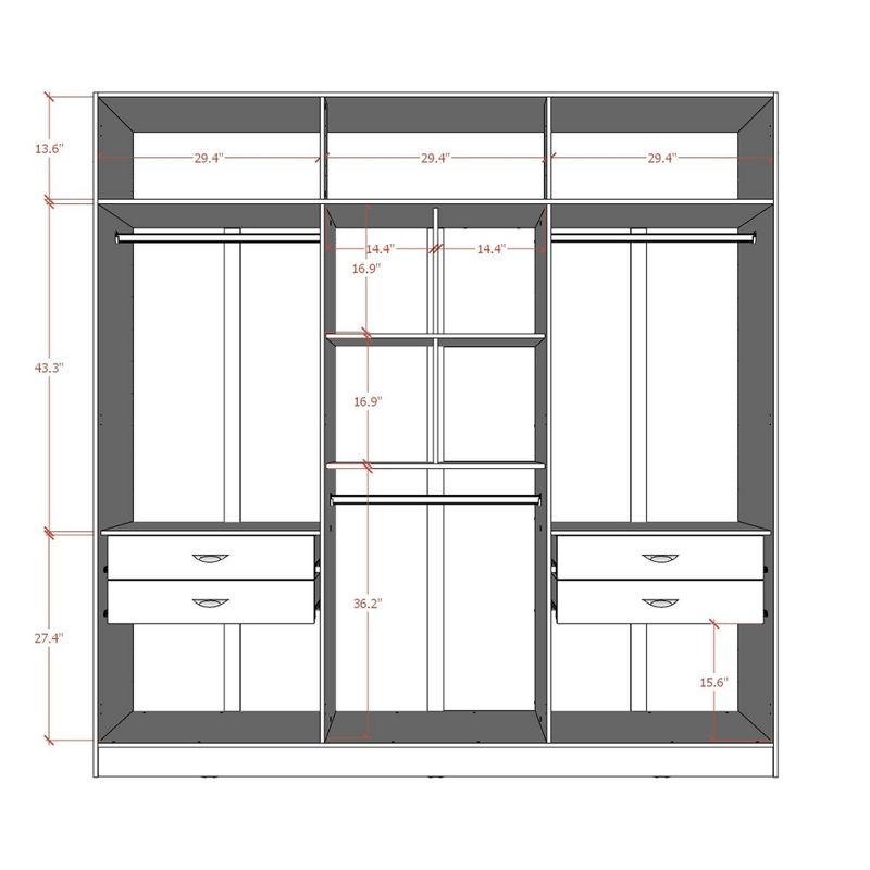 Eldridge Freestanding Wardrobe Maple Cream - Manhattan Comfort