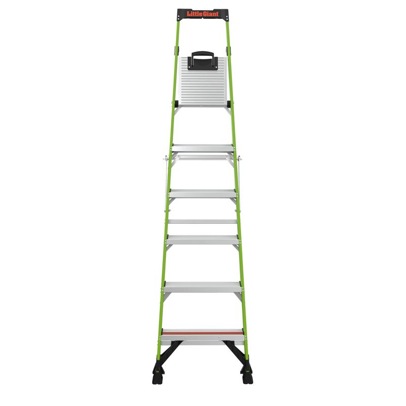 Little Giant Ladder Systems 8' ANSI type IA 300 lb rated fiberglass Stepladder with Ground Cue Apple Green