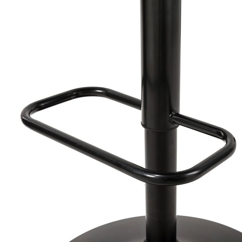 Set of 2 36" Leatherette Height Adjustable Swivel Barstools Black - Glitzhome