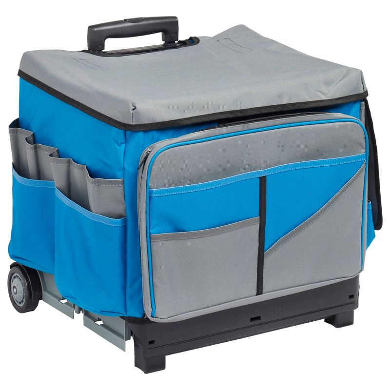 ECR4Kids Universal Rolling Cart and Organizer Bag - Blue - Mobile Storage