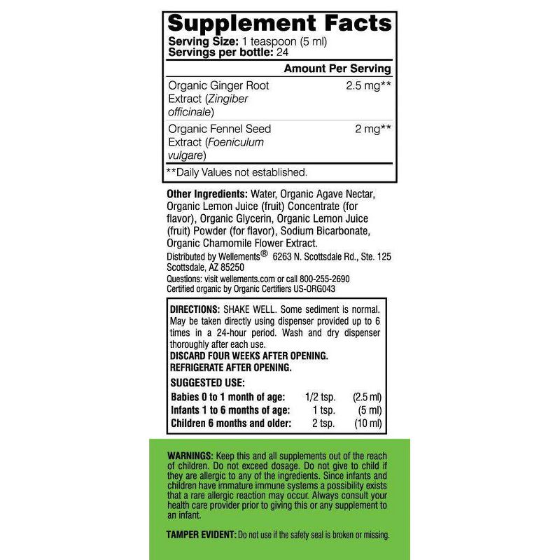 Wellements Organic Gripe Water - 4oz