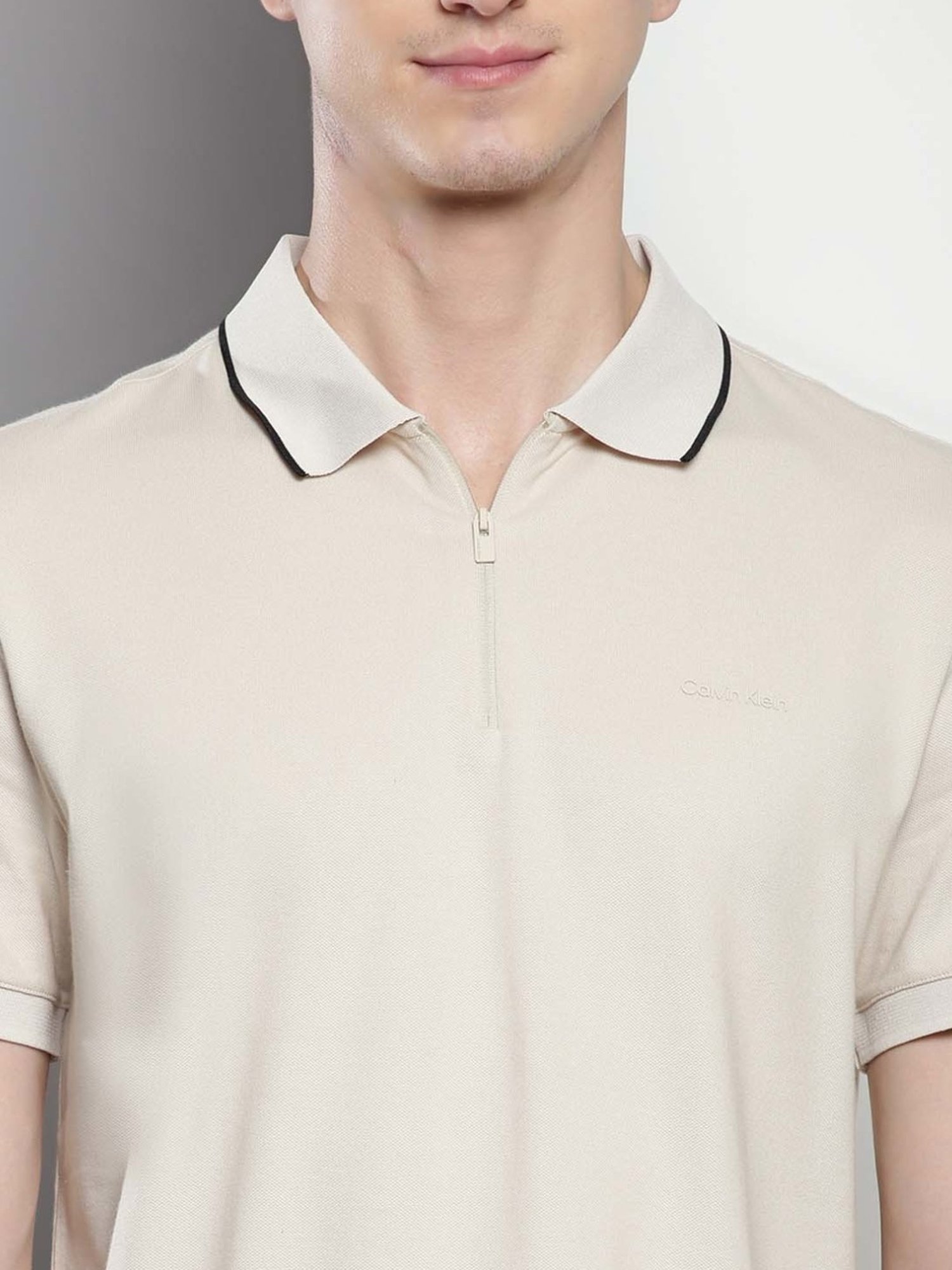 Calvin Klein Mudstone Regular Fit Polo T-Shirt