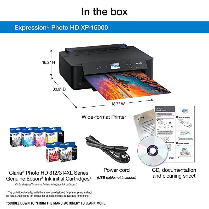 Expression Photo HD XP-15000 Wireless Color Wide-Format Printer,  Dash Replenishment Ready