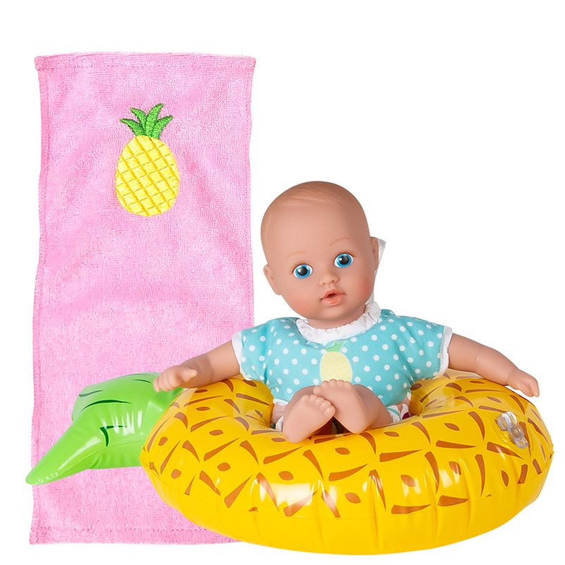 Adora Water Baby Doll, SplashTime Baby Tot Sweet Pineapple. 3 Piece Set, 8.5 inch Doll for Bathtub/Shower/Swimming Pool Time Play