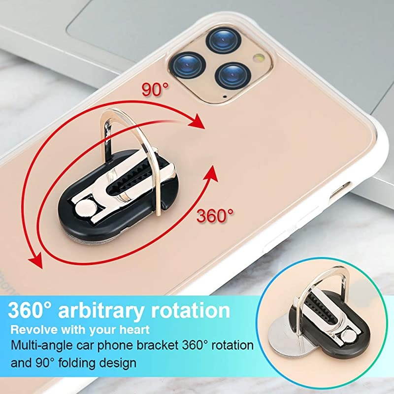 Metal Phone Ring Holder  3in1 Universal car Bracket Mobile Phone Bracket and Mobile Phone Ring Buckle are Suitable for All Mobile Phones 360 &deg;Rotation and 120 &deg;Turning Gold