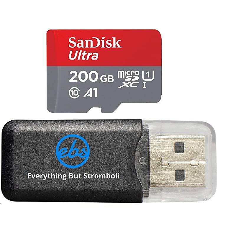 200GB Ultra Micro SDXC Memory Card Bundle Works with Samsung Galaxy Note 8, Note 9, Note Fan Edition Phone UHS-I Class 10 (SDSQUAR-200G-GN6MN) Plus Everything But Stromboli (TM) Card Reader