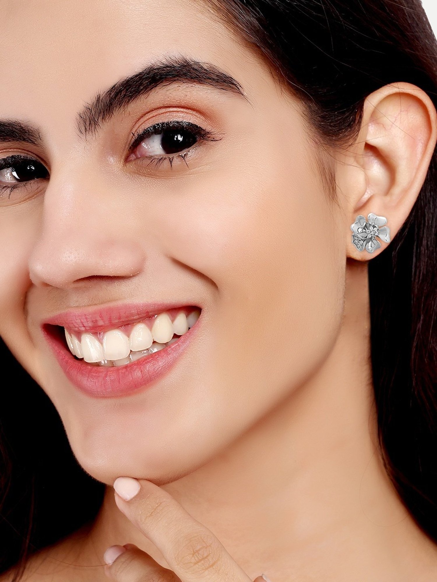 The Real Effect London Silver Stud Earrings for Women