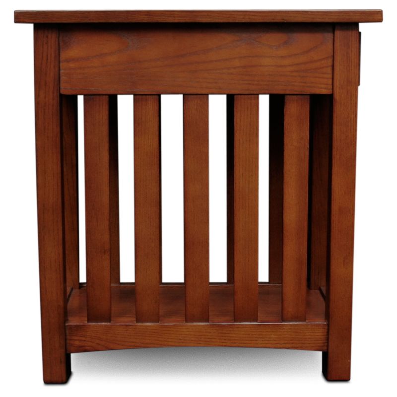 Mission End Table With Shelf - Medium Oak - Leick Home