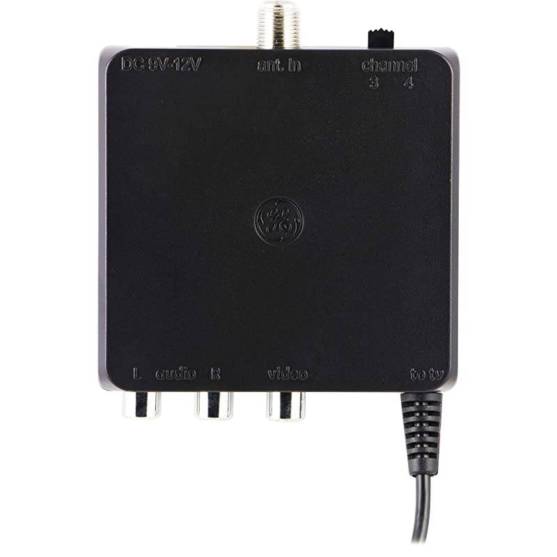 Compact RF Modulator Audio Video to Older TV Black 34138