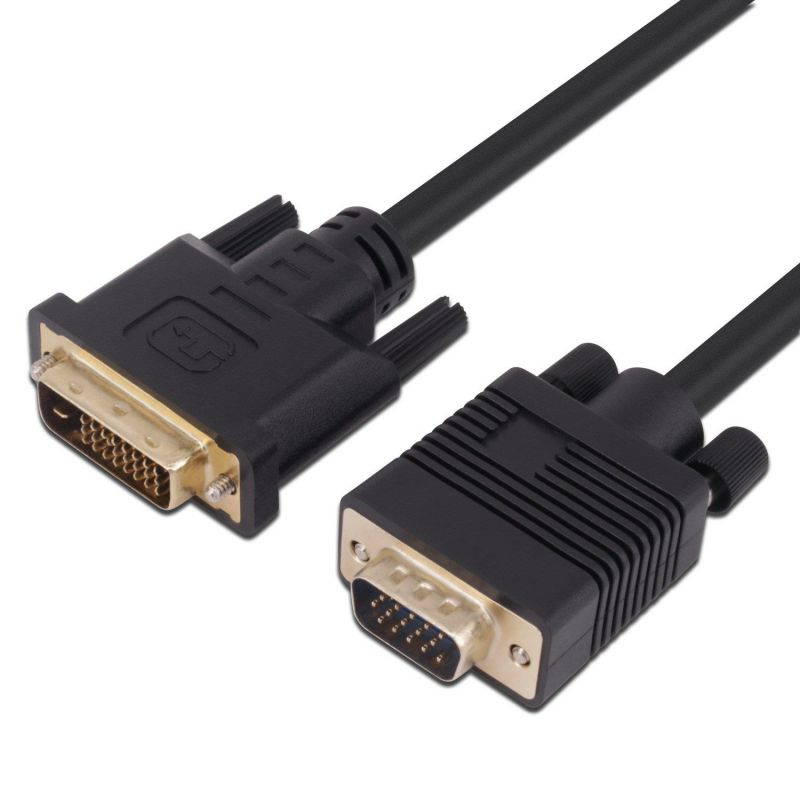 A-technology DVI to VGA Cable 5Ft(1.5m) DVI 24+1 DVI-D M to VGA Male Gold Plated 1080P with Chip Active Adapter Converter Cable for PC-DVD-Monitor-HDTV-Laptop- Projector &hellip; (5Ft)