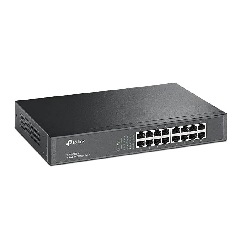 16 Port 10100Mbps Fast Ethernet Switch | Plug Play | DesktopRackmount | Sturdy Metal w Shielded Ports | Fanless | Limited Lifetime Protection | Unmanaged TLSF1016DS