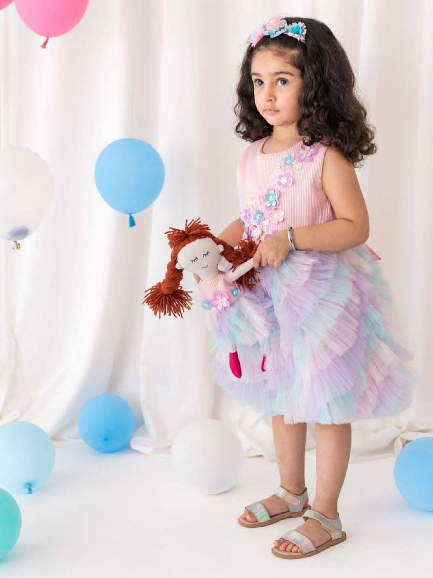 A Little Fable Lavender Applique Dress