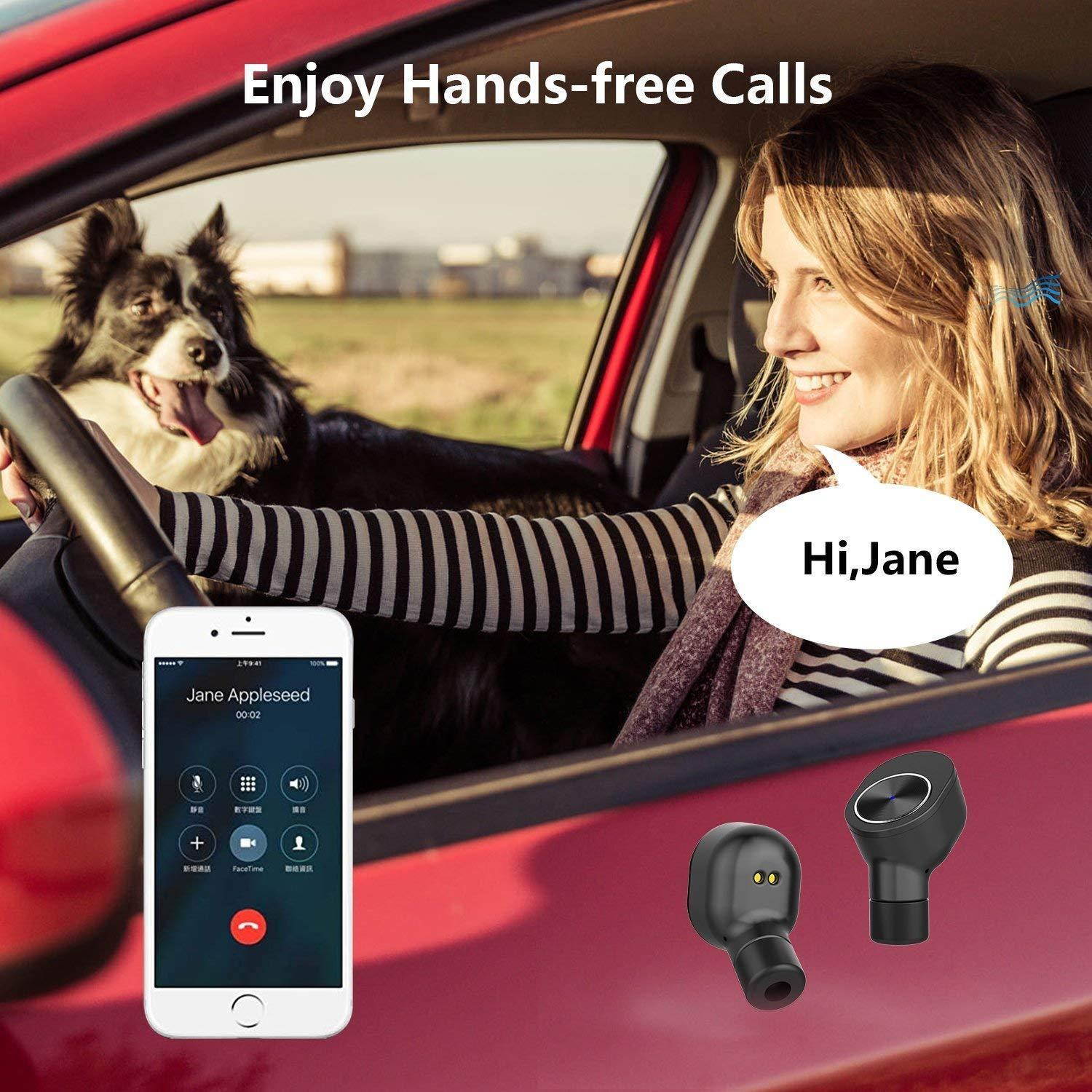 TWS Best True Wireless Bluetooth Earbuds Sweatproof Stereo Sport Headsets Hight Quality Headphone Premium Sound with Charging Case For Apple Iphone Samsung LG and Other Phone