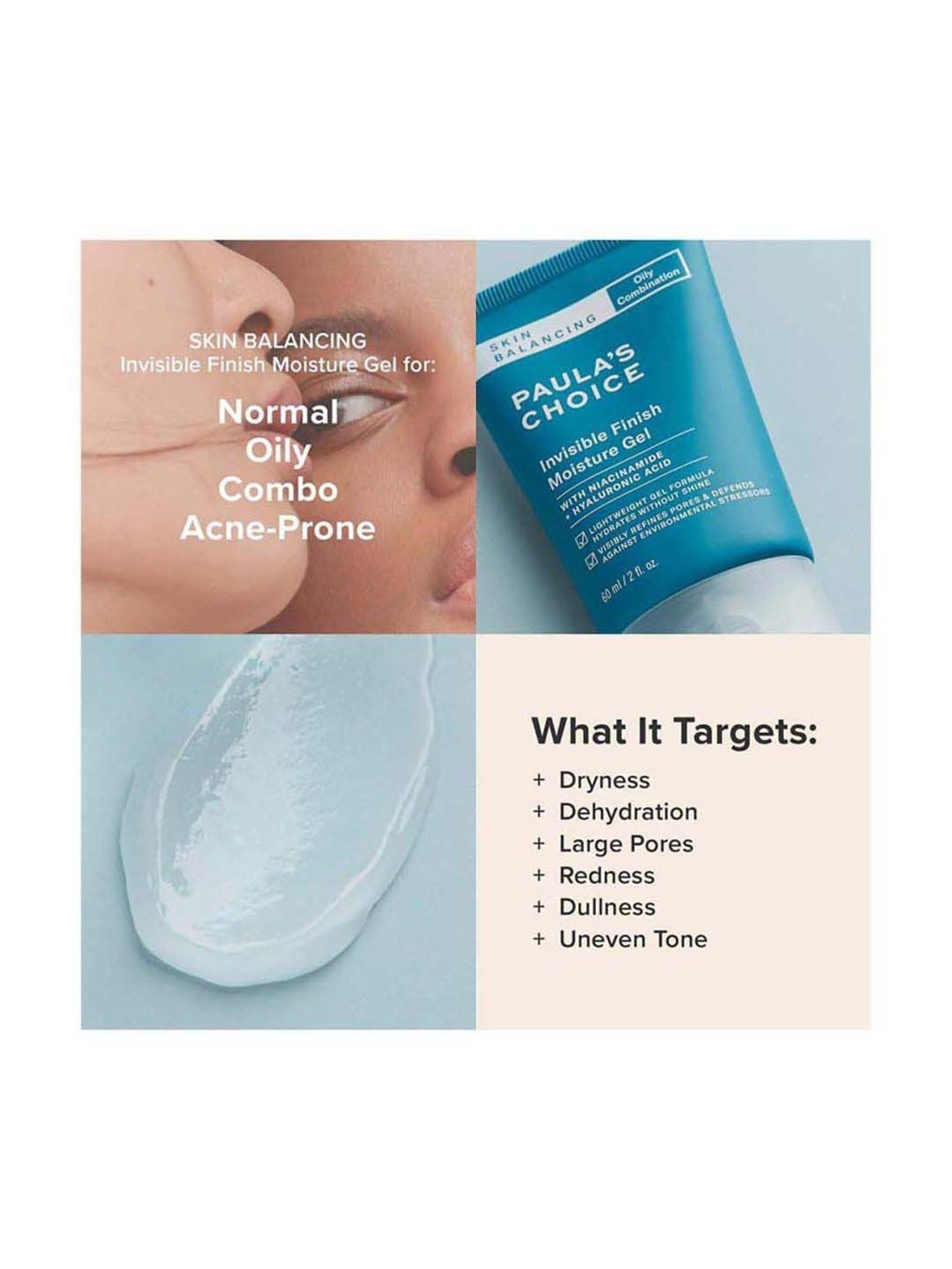 Paula's Choice Skin Balancing Invisible Finish Gel Moisturizer Face Cream 60 ml